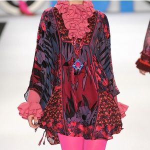 Anna Sui georgette ruffle blouse